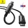 Baseus 240W PD 3.1 5A QC 4.0 Fast Charging USB C to USB C Cable, Zinc Alloy Nylon Braided Type C to Type C Data Cable for iPhone 15 Series, Samsung S24/S23 Note 10 iPad Pro MacBook Pro Pixel 2M-Black