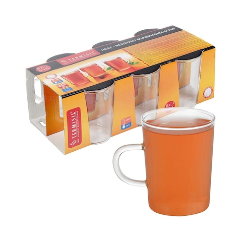 Termisil Glass Mug Set - 220ml - 6 Pieces - White