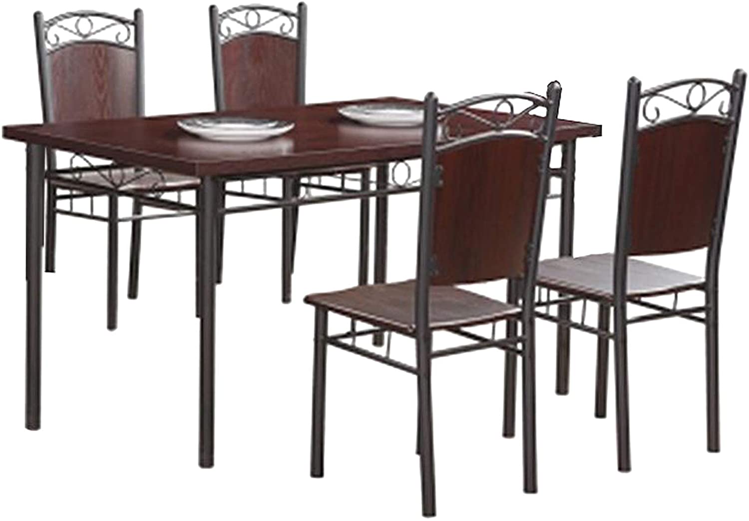 Buy Generic Dining Table With Four Chairs - Brown Online | Carrefour UAE