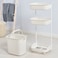 Orchid Laundry Basket With Wheel Rolling Laundry Sorter 3-Tier Basket Stand With 6 Side Hooks For Kitchen Bathroom Trolley Dirty Clothes Bag Washing Bin Home Office School Beauty Salon Utility (Cream)