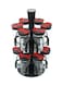 12 Glass Spice Jar With Rack Clear/Black/Red