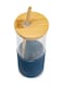 Cuisine Art Moda Glass Bottle - 350ml Glass Tumbler Glass Water Bottle Straw Silicone Protective Sleeve Bamboo Lid - BPA Free