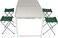 Royalford Camping Table And Chairs- Rf11676 Lightweight, Portable And Foldable, Folds Flat For Storage Iron Tube With Washable Cloth And Perfect For Indoor And Outdoor Entertainment Silver