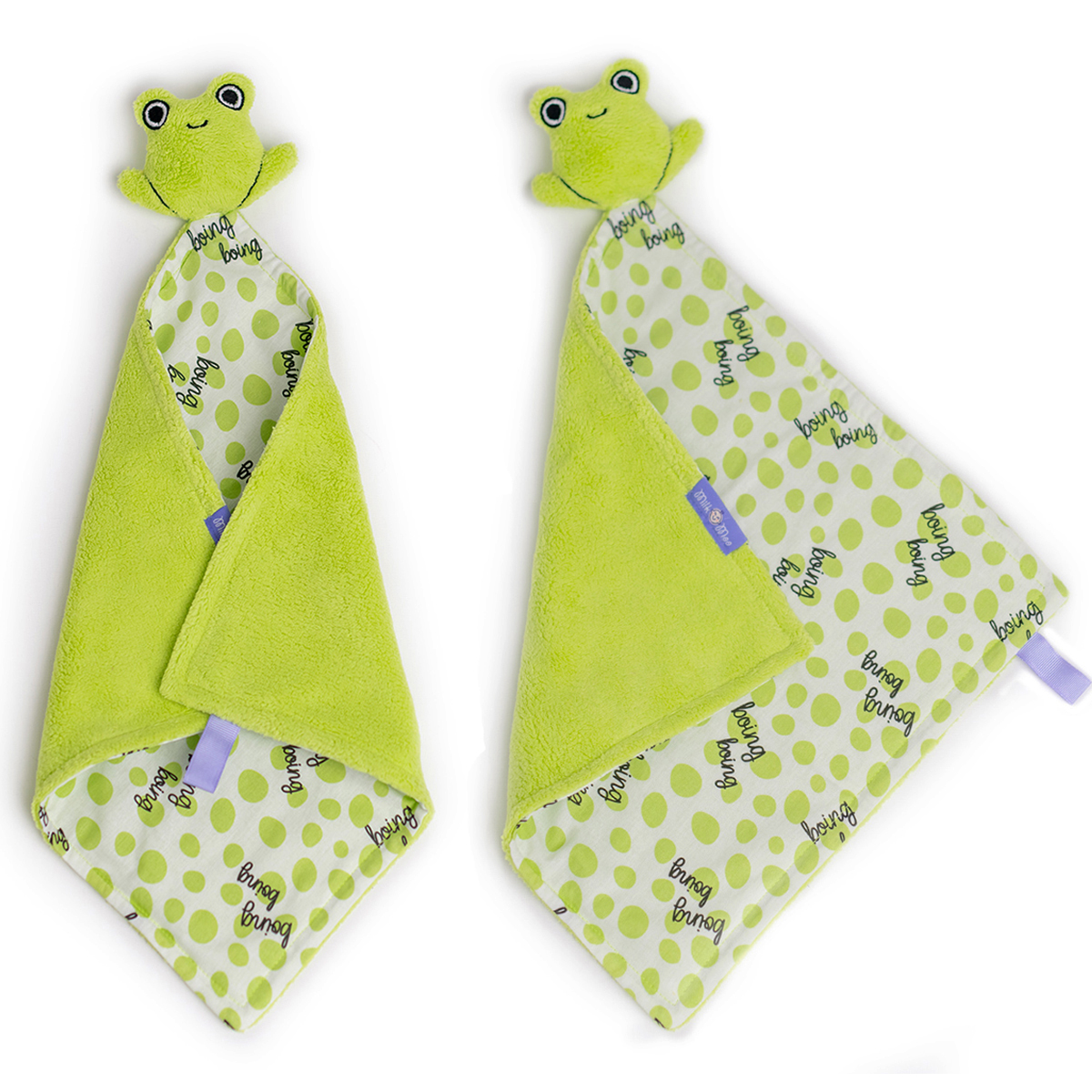 Milk&amp;Moo Cacha Frog Baby Receiving Blanket with Baby Pillow and Baby Security Lovey, Super Soft, 3 Piece Set