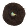 Grizzly Velor Plush Round Bed Dark Brown Large - 71 x 20cm