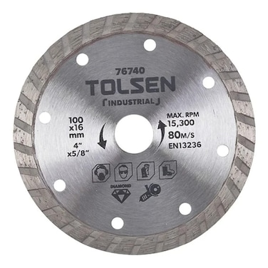 Tolsen,DIAMOND Cutting Tools BLADE (INDUSTRIAL),76740,100(4")X16mm