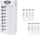 DMK Power Rechargeable AAA Batteries, 8 Pack of 1100mAh High Capacity Low Self Discharge Ni-MH Triple A Batteries with Smart 8 Bay Battery Charger (USB Fast Charging, Independent Slot)- (TC-Q8+AAAx8)