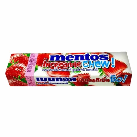 Mentos Incredible Chew Strawberry Candy 45g