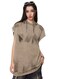 Mei Stylish Unisex Summer Casual Sleeveless Relaxed Fit Crew Neck T-shirt, S Size, Light Brown