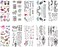 Temporary Tattoos Lovely English Words &amp; Black Designs Body Art Make up for Women Fake Tattoo Sticker Waterproof Tattoo with Star Heart 10 Sheets