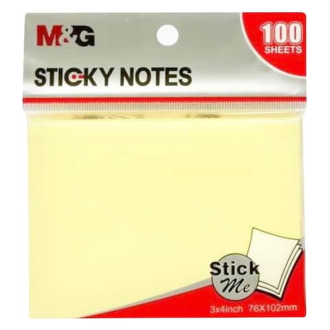 M&amp;G Sticky Note 3X4 100 Sheets Yellow,141