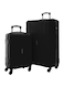 2-Pieces Hardside Travel Trolley Luggage Set Black 20/28 New