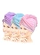 Generic Pack Of 3 Hair Towels Pink/Blue/Pruple 10Inch