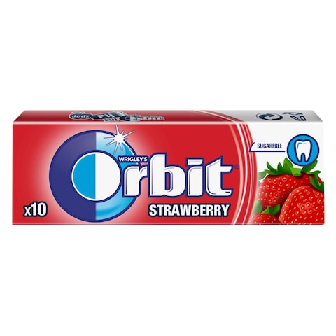 Wrigley&#39;s Orbit Sugar Free Strawberry Chewing Gum 14g (10 Pieces)