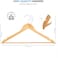 Zober High Grade Wooden Suit Hangers Smooth Finish Solid Wood With Non Slip Pants Bar 360 Degress Swivel Hook And Precisely Cut Notches 20 Pack