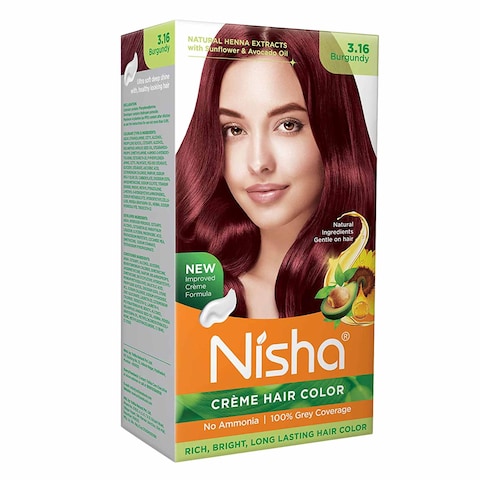 NISHA HAIR COLOR BURGUNDY 138ML