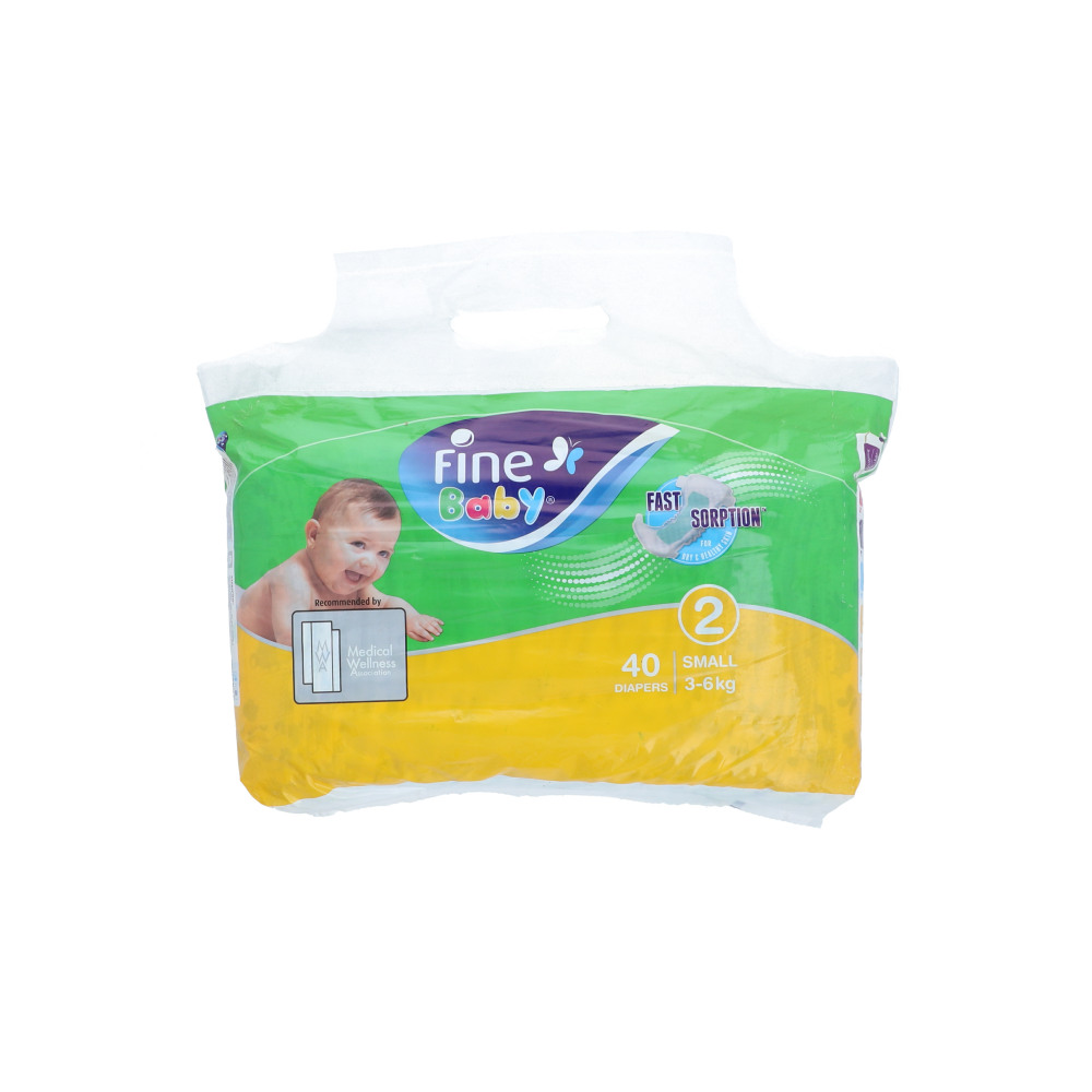 Fine Baby Fast Sorption Diapers 2 Small 3-6 kg 40 pcs