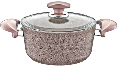 OMS 24 CM Brown Non Stick Granitec Casserole - Made In Turkey