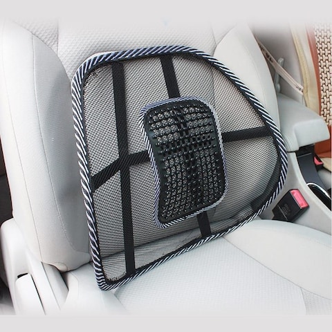 Generic Car Seat Chair Massage Back Lumbar Support Mesh Ventilate Cushion Pad Lumbar Support (1 Pcs Black)