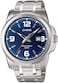 Casio - Watch For Men MTP-1314D-2A Enticer Series Silver Band Blue Dial With Date Dress