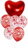 Party Time 6pcs Valentines Day Balloon Set of Heart Foil Balloon, Foil &amp; Heart Print Latex Balloons For Anniversary D&eacute;cor, Proposal D&eacute;cor, Wedding D&eacute;cor, Valentines Day Decorations
