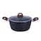Royalford RF8904 9Pcs Aluminium Casserole Cookware Set With Glass Lids - Induction safe Pots &amp; Pans With Non-Stick Marble Coating - Stock Pots With Tempered Glass Lid &amp; Strong Wooden Handles