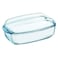Pyrex Essentials Glass Rectangular Casserole With Lid Clear 6.5L