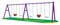 Rbwtoys Durable Outdoor Swing Set With Premium Metal, 6 Kids Swing Set Backyard Playset For Kids RW-13111 600&times;150&times;250cm