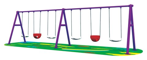 Rbwtoys Durable Outdoor Swing Set With Premium Metal, 6 Kids Swing Set Backyard Playset For Kids RW-13111 600&times;150&times;250cm