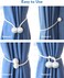 NEXCURIO Magnetic Curtain Tiebacks, 2 Pack Window Tie Backs Holders Decorative Rope Holdbacks Classic Tiebacks Design, 16 Inch Long (Grey)