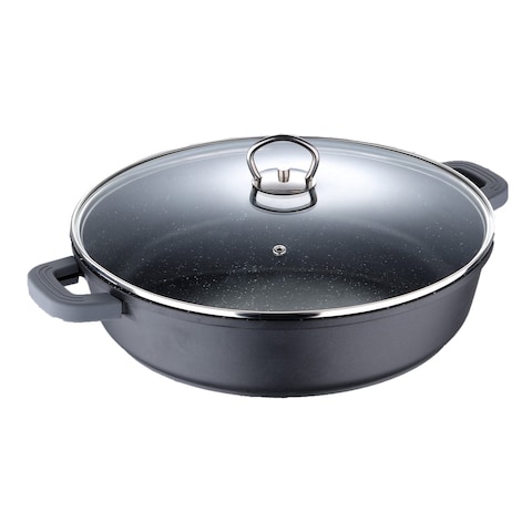 Bergner Classic Novum Shallow Pot With Lid Black 32cm