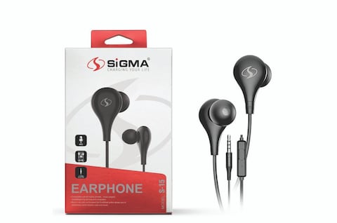 Sigma Hi-Definition Stereo Earphones S15, Black