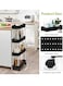 Cozy Nest 4-Tier Slim Rolling Kitchen Trolley Storage  Cart Organizer with 4 Hooks Wheels for Mobility and Water derange Functional Shelves for Bathroom Office Bedroom (Black)