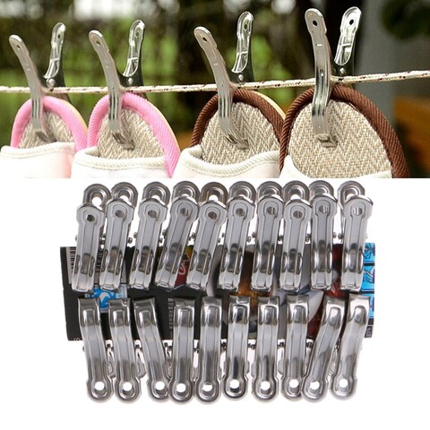 Lavish Tablecloth Clips Towel Clips Stainless Steel Clothes Pegs Hanging Pins Laundry Windproof Clips 20 Pcs Table Cloth Clips Metal
