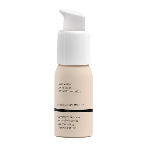 Mei Lifestyle Soft Matte Long-Wear Liquid Foundation with Moisturizing Formula - Suitable for All Skin Types, Light Beige