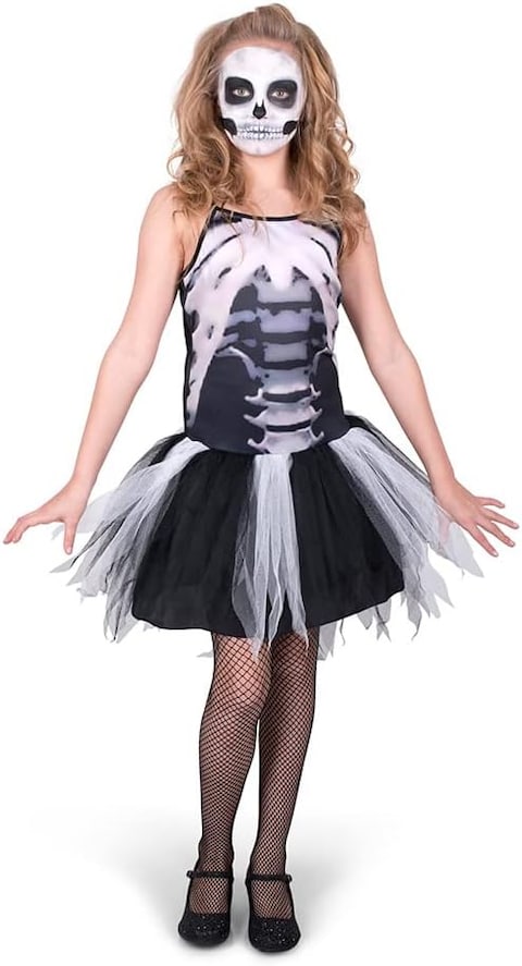 Mad Costumes Skeleton Tutu Dress Halloween Costume for Kids, Large
