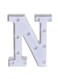 Generic Alphabet LED Letter Lights Light Up White Plastic Letters Standing Hanging N White 22X18X4.5centimeter