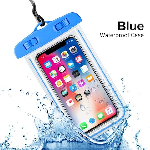 Universal Waterproof Phone Case Water Proof Bag Mobile Phone Pouch PV Cover For iPhoneXR Blue