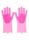 Generic Silicone Dishwashing Gloves With Scrubber Pink 35.7X16.5X2cm