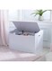 Homesmiths Toy Box - White Wooden Storage Bench with Lid for Kid &amp; Toddler Room - Playroom Organizer for Girls &amp; Boys L76.2cm x W45.72cm x H53.97cm