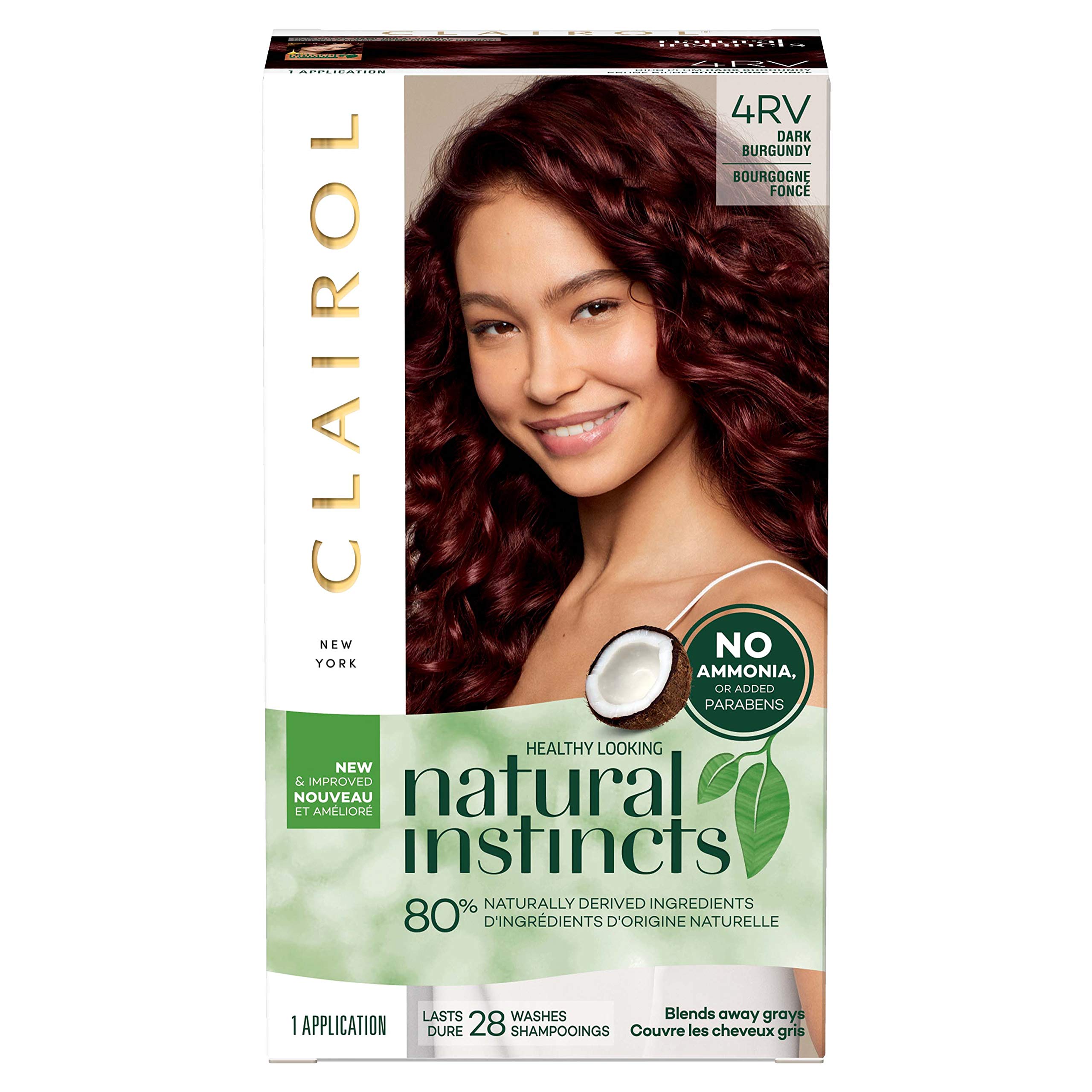 Buy Clairol Natural Instincts Semi-Permanent, 4RV Dark Burgundy, Rich ...