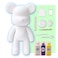 DIY CREATE YOUR OWN UNIQUE ACRYLIC FLUID POURING PAINT BEAR (9 inch - 23 cm) COMPLETE SET, colors: White, Dark-Purple, Lemon-Yellow, Customize Handmade Creative Birthday Gift