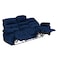 In House Velvet Triple Recliner Chair - Dark Blue - NZ60
