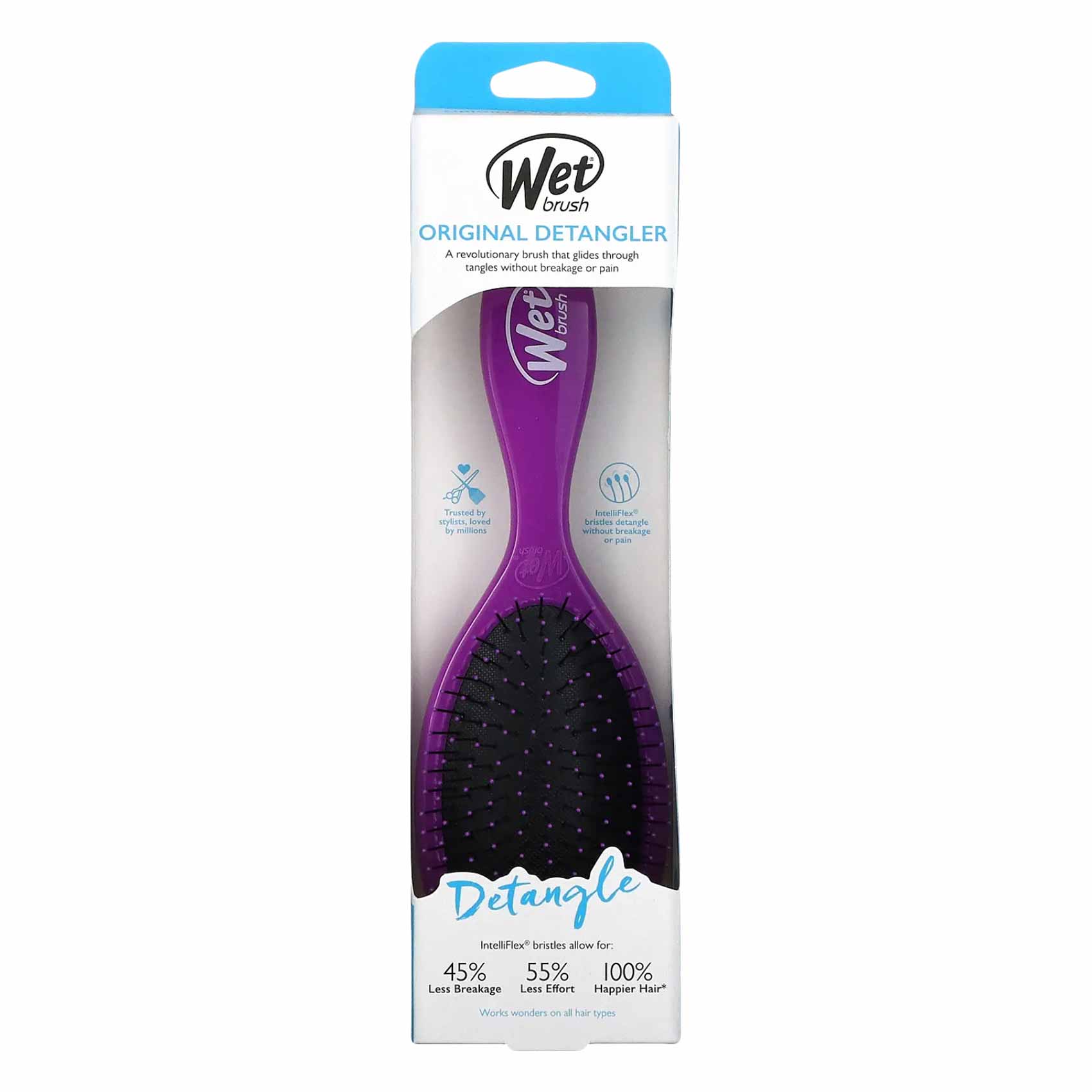 Wet Brush Original Detangler Hair Brush 1 Piece Purple