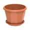 Cosmoplast Hexagonal Flower Pot With Tray Terracotta 30cm