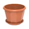 Cosmoplast Hexagonal Flower Pot With Tray Terracotta 30cm
