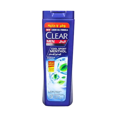 Clear Cool Sport Anti-Dandruff Shampoo with Menthol for Men - 180 ml