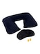 Generic Inflatable Travel Pillow With Ear Plug And Eye Mask Blue
