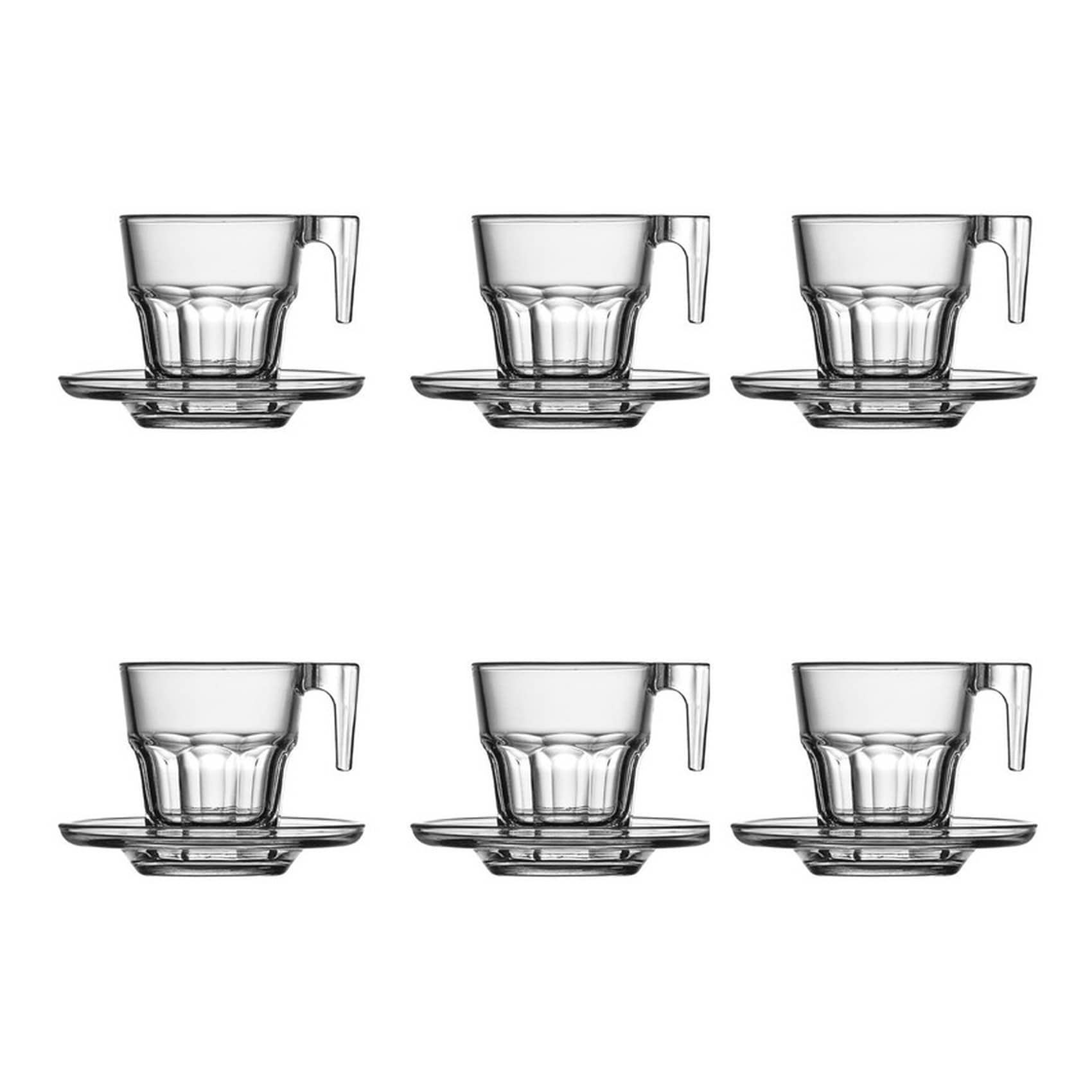 Buy Pasabahce Casablanca Espresso Cup And Saucer Set 70ml 12 PCS Online ...