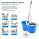 HYX Spin Mop And Bucket with Wringer Set, Floor Cleaning System, Easy Wring Foot Pedal, Stainless Steel Mop Handle